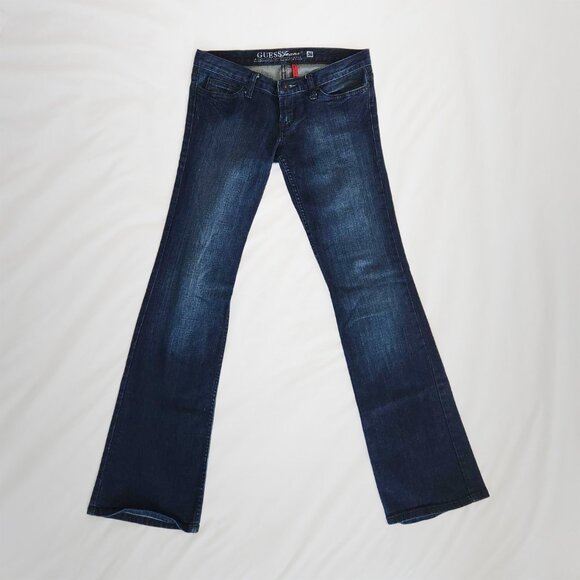 Guess Denim - Vintage Y2K Guess low rise dark wash flared jeans size 26-27